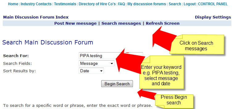 HOW TO SEARCH THE FORUMS